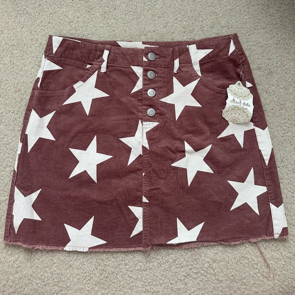 Altar'd State Red Mini Skirt Casual